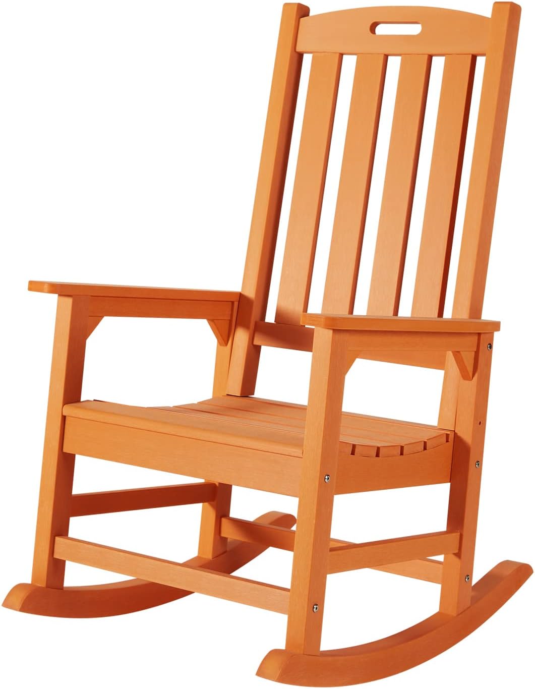 Mecedora de madera de gravedad cero, silla mecedora de madera para  exteriores, estructura de madera maciza, silla individual para patio,  terraza