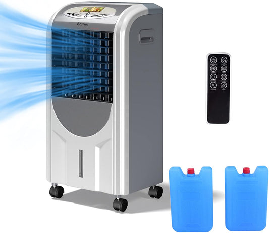COSTWAY Ambientador evaporativo con ventilador y humidificador portátil