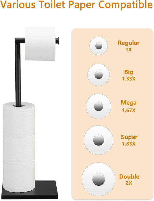 Soporte de papel higiénico de baño independiente con reserva, soporte de rollo - VIRTUAL MUEBLES