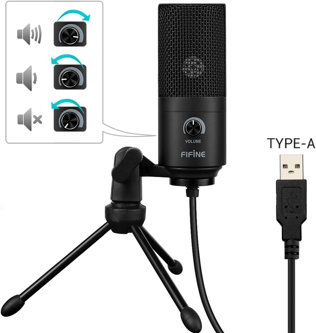 FIFINE Micrófono de condensador de metal USB y micrófono de podcast XLR,  micrófono de estudio cardioide para computadora portátil MAC o Windows