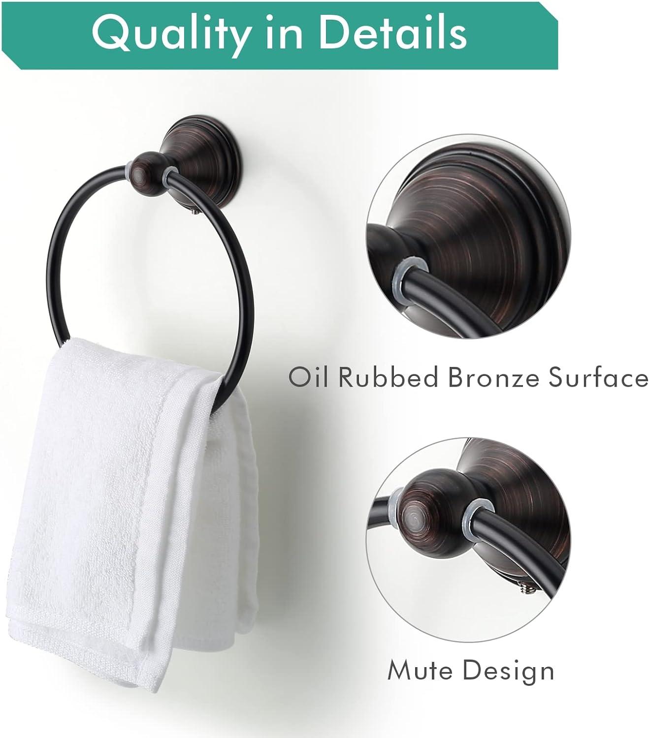 Anillo de toalla para pared de baño, anillo de toalla de mano de bronce - VIRTUAL MUEBLES