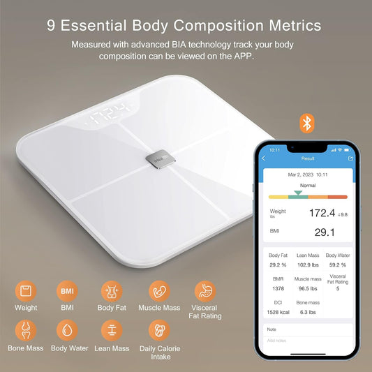 iHealth Nexus Báscula inteligente para peso corporal, Bluetooth, báscula