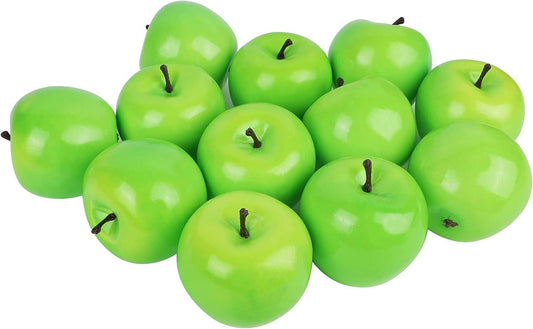 Cllayees Manzanas artificiales de frutas falsas, juego de 12 manzanas - VIRTUAL MUEBLES