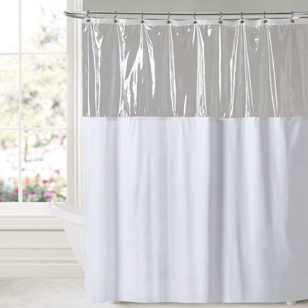 Cortina de ducha transparente de 72 x 75 pulgadas, cortina de baño de -  VIRTUAL MUEBLES