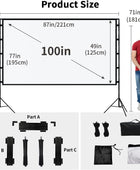 Pantalla de proyector con soporte pantalla de proyección portátil de 100