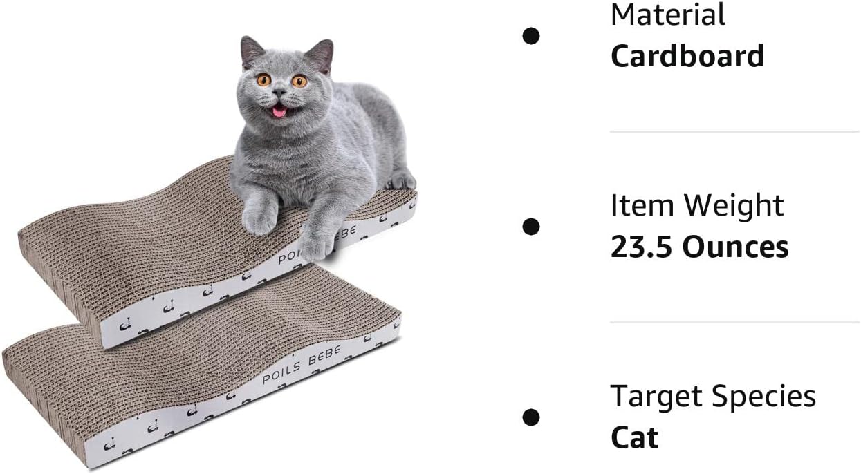 Almohadilla rascadora para gatos, cartón reversible para gatos, grande, ancho,