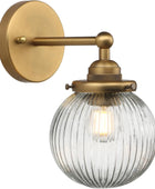 Lámpara de pared de 1 luz, estilo vintage, industrial, retro, a rayas, redonda,
