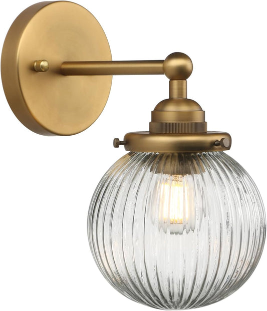 Lámpara de pared de 1 luz, estilo vintage, industrial, retro, a rayas, redonda,