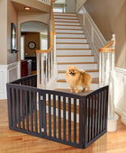 Puerta independiente para mascotas para perros, 4 paneles de valla plegable