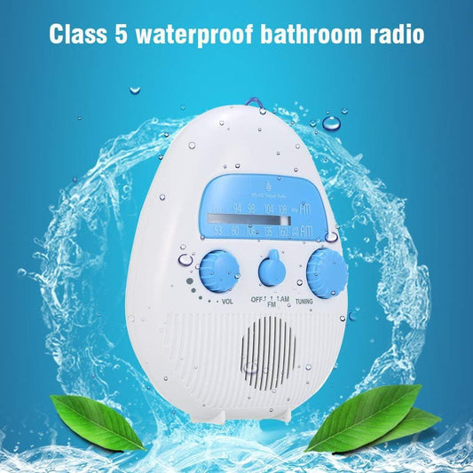 Radio de ducha, radio portátil AMFM de ducha con gancho de vida útil, altavoz - VIRTUAL MUEBLES