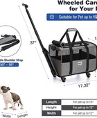 Transportador para perros y gatos con ruedas aprobado por aerolíneas con mango