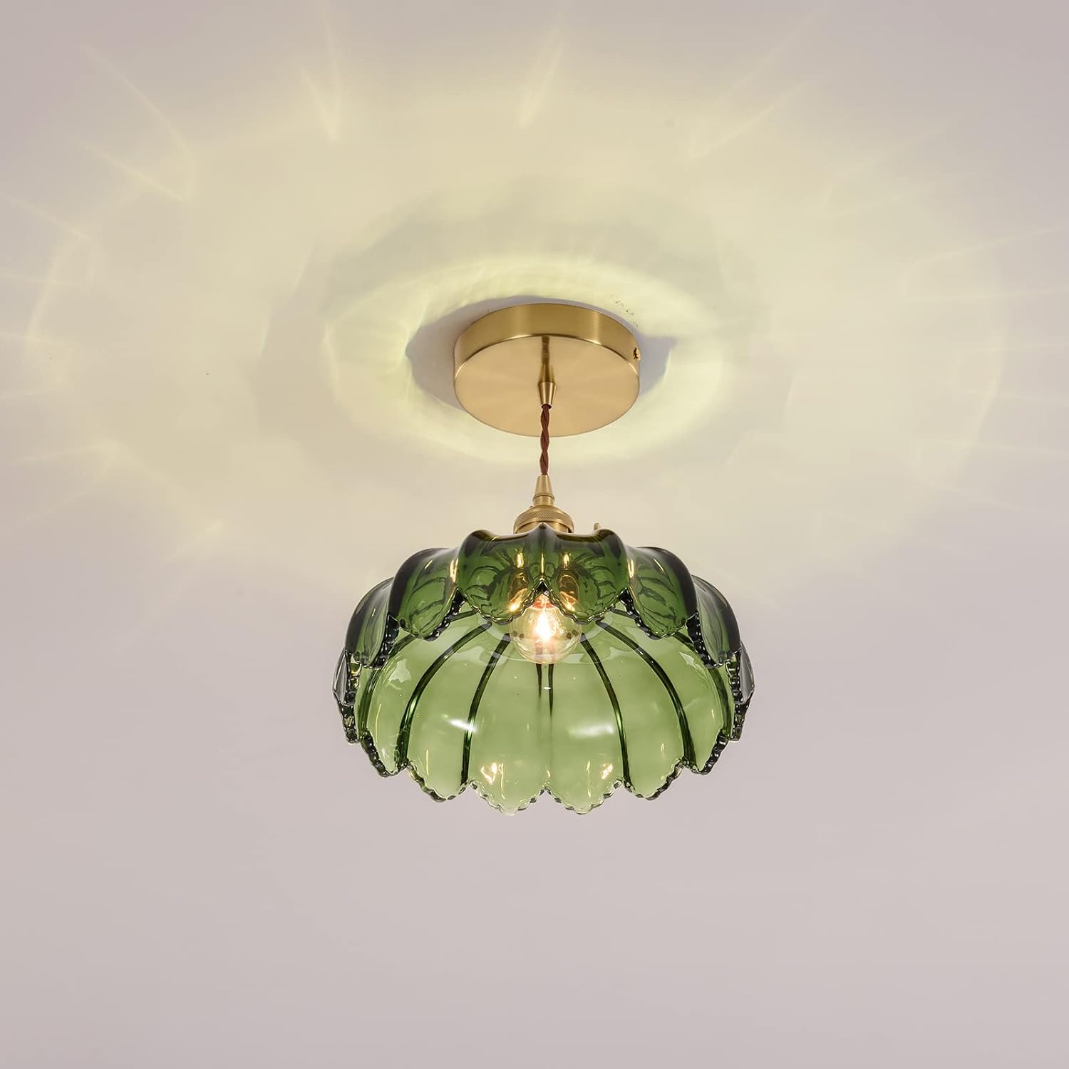 XZHGCEE Lámpara colgante de vidrio vintage, luces colgantes de cristal, isla de