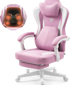 Silla de juegos con soporte lumbar de masaje térmico, silla de oficina de tela