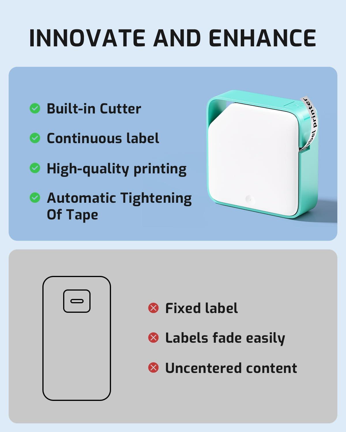 Label Makers D1600 Máquina etiquetadora, impresora portátil de etiquetas