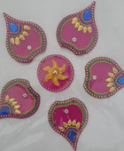 ARTISENIA Hecho a mano Dipak acrílico Diwali Rangoli decoración de piso
