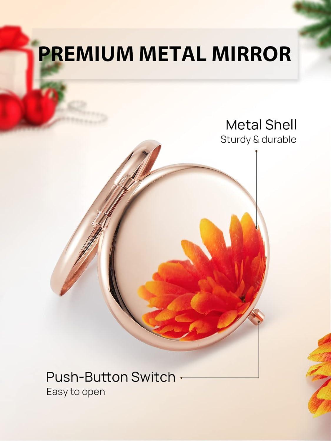 Espejo compacto para bolso doble cara 1X2X con aumento de bolsillo de metal - VIRTUAL MUEBLES