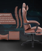 Silla de computadora con reposapiés y soporte lumbar, silla de juego ajustable