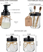 Juego de accesorios de baño Mason Jar (6 piezas) Dispensador de jabón espumoso, - VIRTUAL MUEBLES
