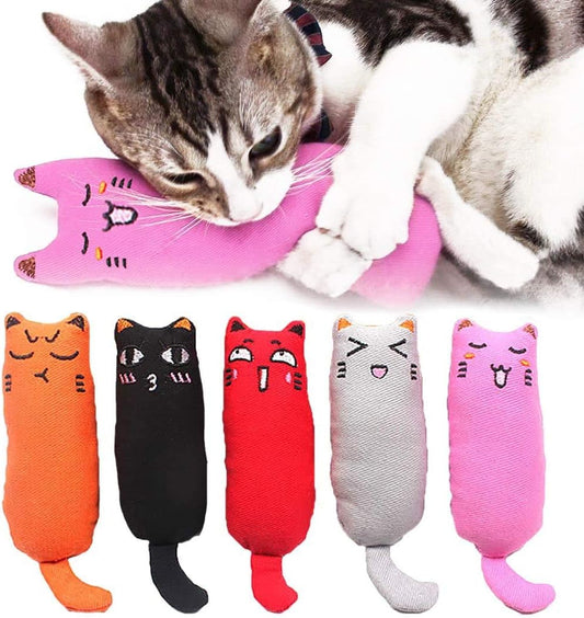 5 piezas de juguete para gatos, masticable, resistente a mordeduras, diseño de