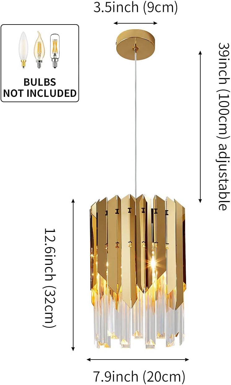 Biewalk Lámparas colgantes modernas de cristal para isla de cocina luz colgante