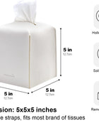 PENGLONG Funda para caja de pañuelos de 5 x 5 x 5 pulgadas, de piel sintética, - VIRTUAL MUEBLES