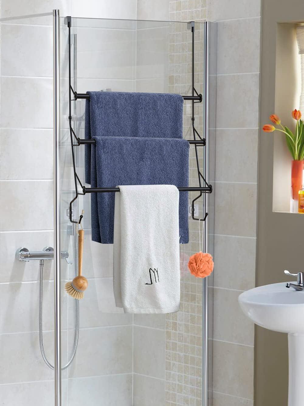  LIFENGNR Moderno toallero, escalera, soporte de toalla con 5  barras de pino duradero, práctico cuarto de baño para toallas de mano o  toallas de baño, 63.0 x 17.7 in (color madera) 