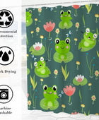 Cortina de ducha con diseño de rana, diseño de hojas de loto, decoración de - VIRTUAL MUEBLES