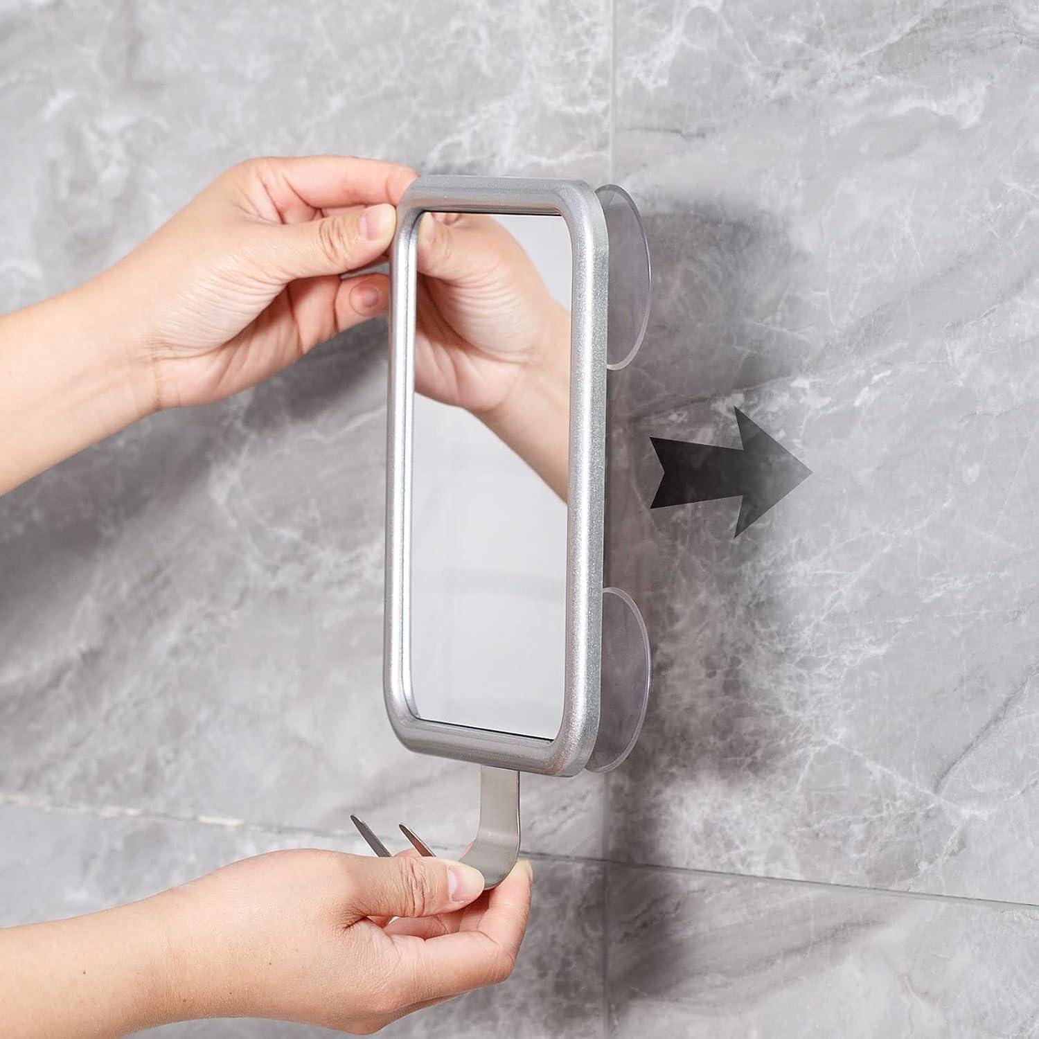 Espejo de ducha sin niebla para espejo de afeitado para ducha espejo  irrompible mediano paquete de 2 espejos de ducha antivaho de 107 x 8  pulgadas – Yaxa Store