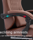 Silla de computadora con reposapiés y soporte lumbar, silla de juego ajustable