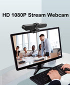 Cámara web de gran angular con micrófono y altavoz, cámara web USB 1080P para