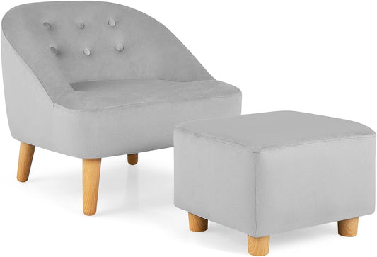 Sofá para niños con otomana silla para niños pequeños con reposapiés superficie