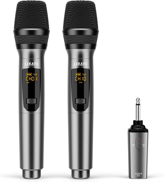 Micrófonos inalámbricos de 2.4 GHz para canto de karaoke, micrófono dinámico de