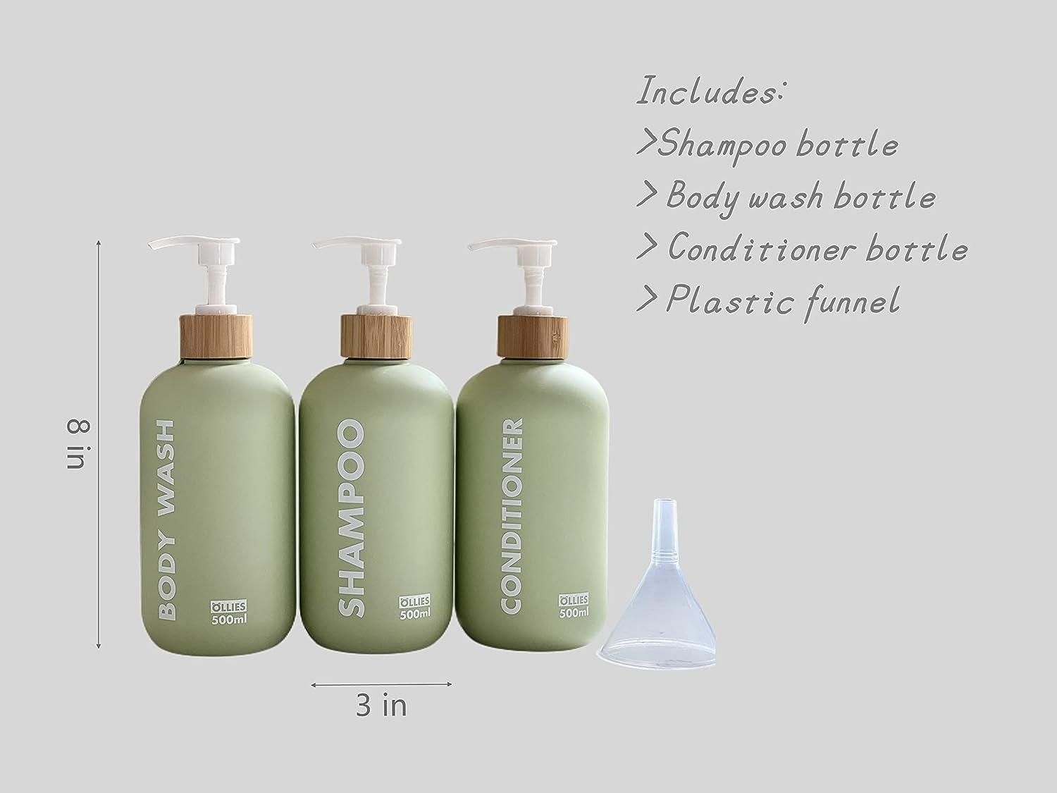 Botellas recargables de champú y acondicionador, dispensadores de bomba de  plástico transparente de 9.5 onzas líquidas para ducha, botella de baño
