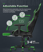 Silla de juegos verde con reposapiés, sillas ergonómicas de cuero para adultos