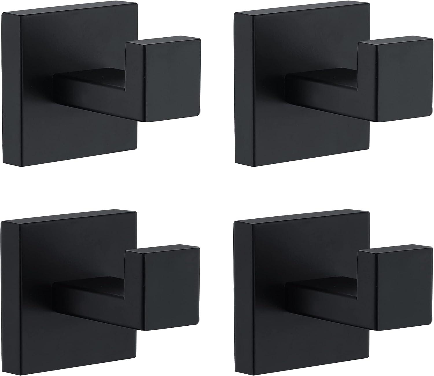 All Black 6 Hook Colgador de toallas plegable de 2 vías, gancho de pared,  perchero para baño, cocina, dormitorio, pasillo, negro y dorado YONGSHENG  8390611952600