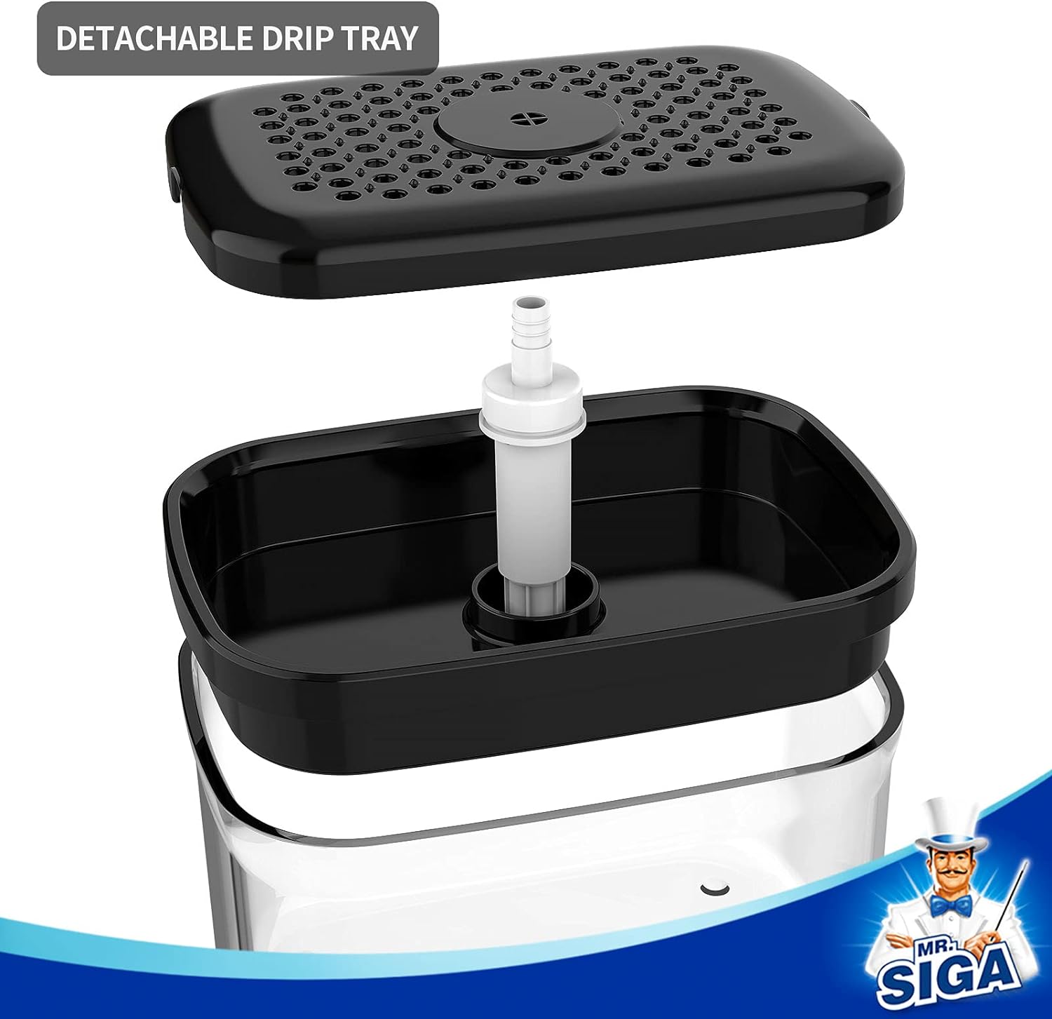 MR.SIGA Dispensador de jabón para platos para cocina, dispensador de jabón 2 en