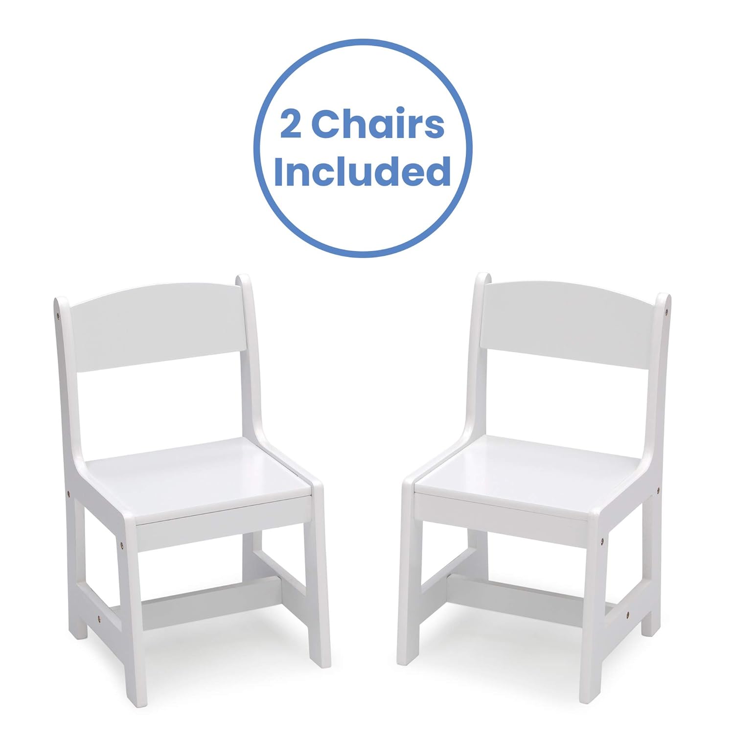MySize Juego de mesa y silla de madera para niños (2 sillas incluidas), ideal