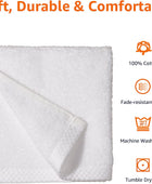 Tienda Basics Toalla de secado rápido, 100% algodón, paquete de 12, color blanco
