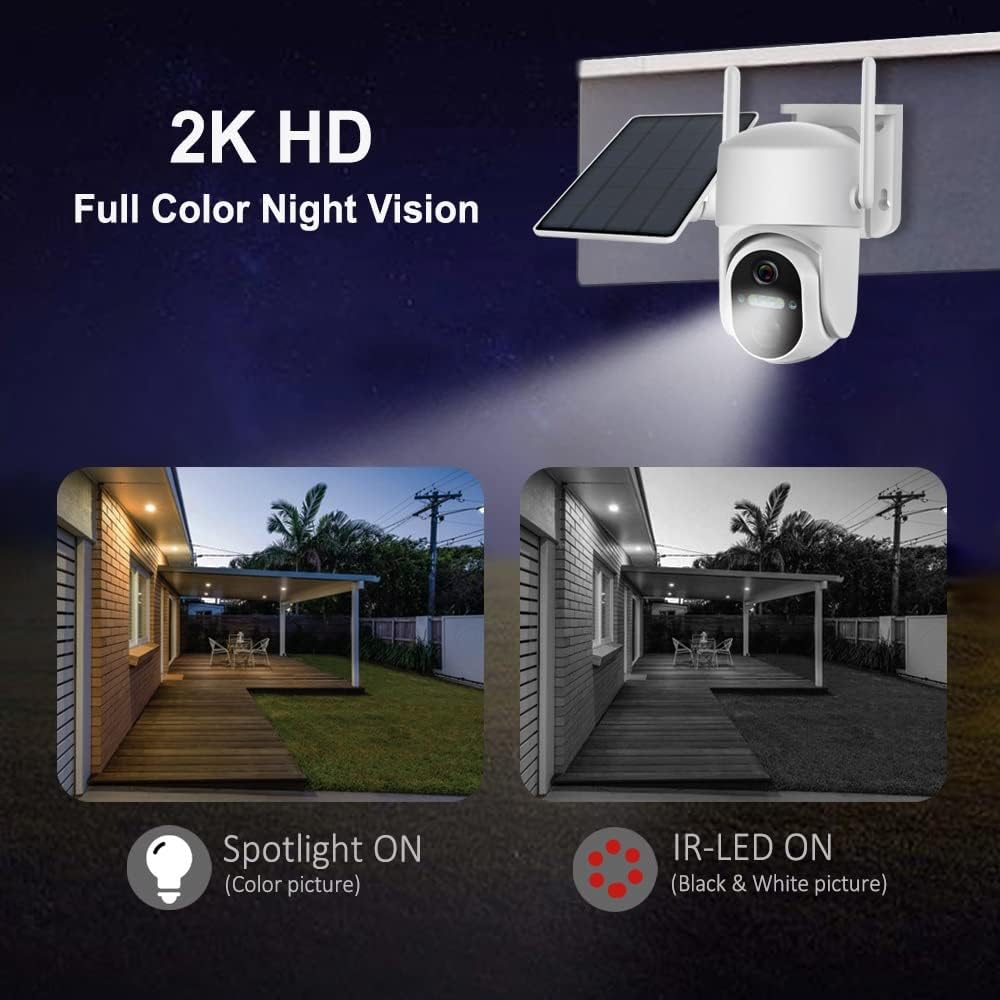 Camara De Seguridad 360 Wifi 2K HD Para Exterior Casa Con Vision