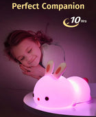 Luz de noche LED para niños, portátil de conejito de silicona suave, - VIRTUAL MUEBLES