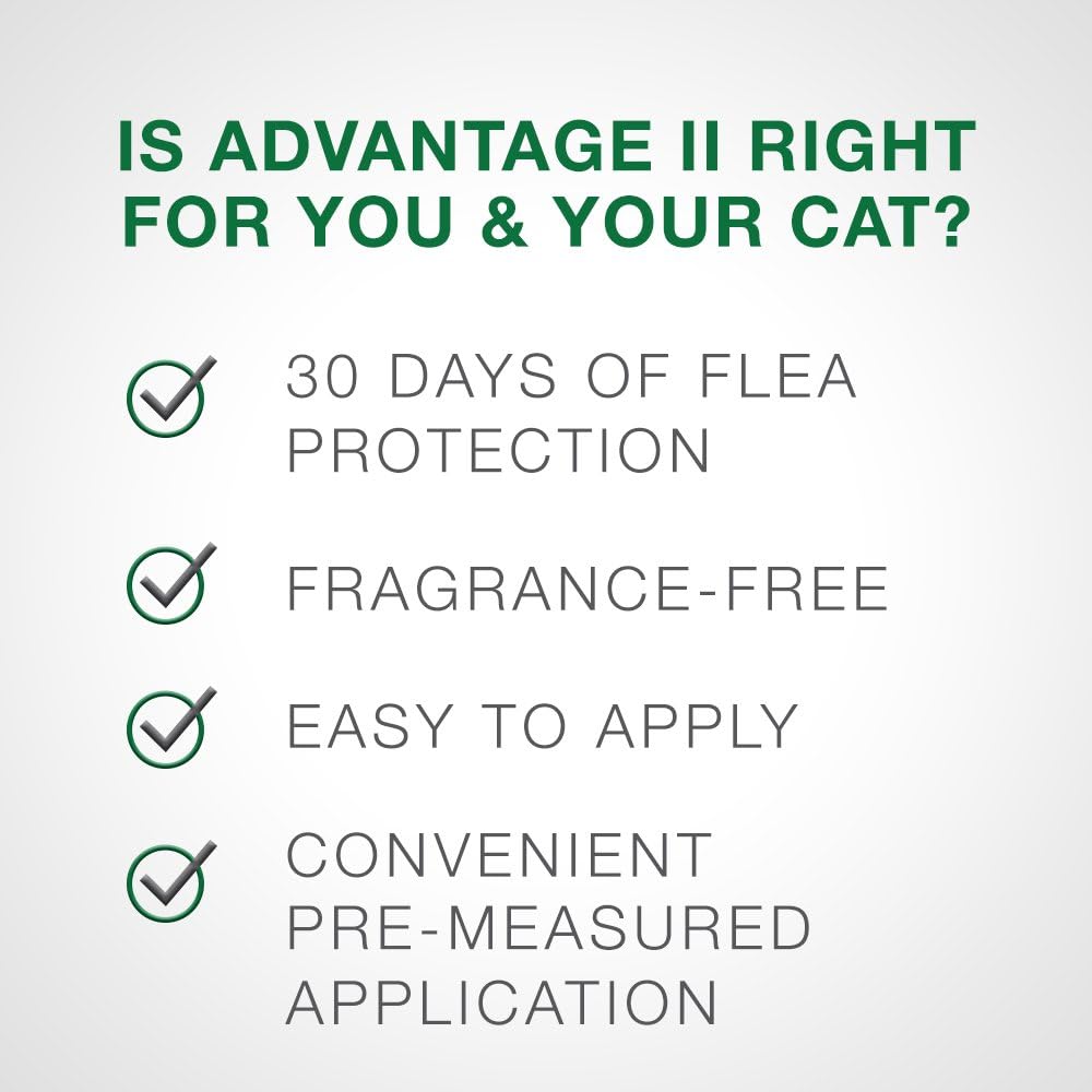 Advantage II Tratamiento y prevención de pulgas para gatos pequeños, 5-9 libras