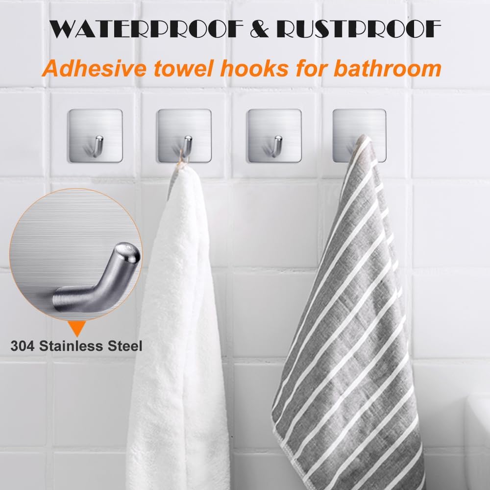 Ganchos adhesivos resistentes para toallas, ganchos de pared, impermeables, de