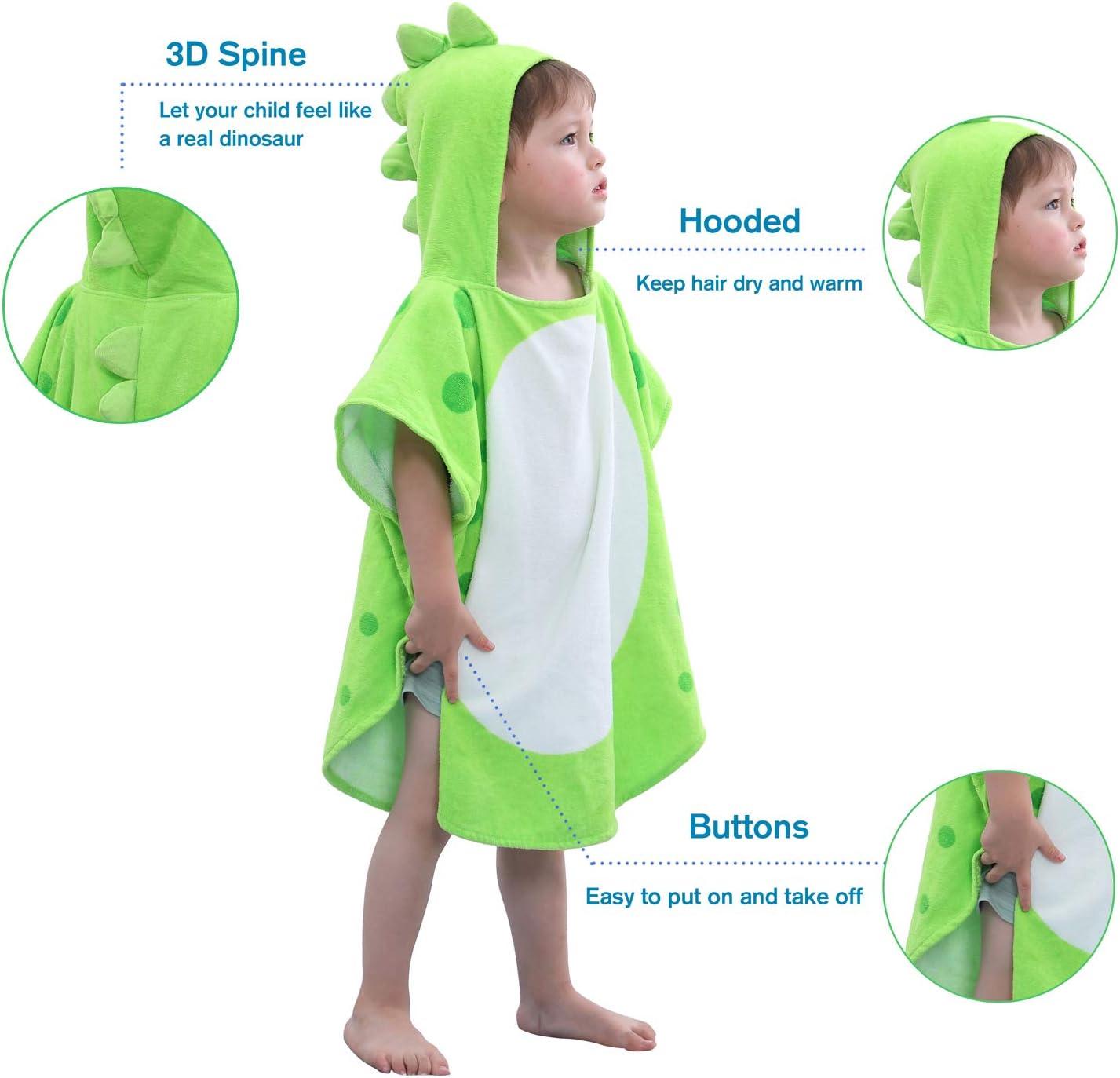 Toallas de baño para niños con capucha de dinosaurio, toalla de playa para - VIRTUAL MUEBLES