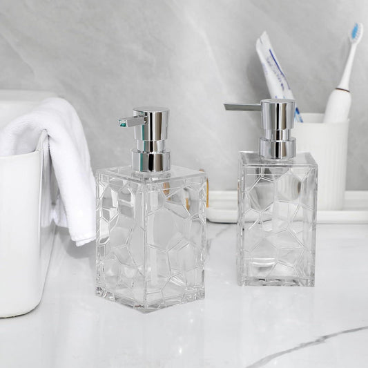 Dispensador de jabón de manos, botellas de plástico acrílico transparente, - VIRTUAL MUEBLES