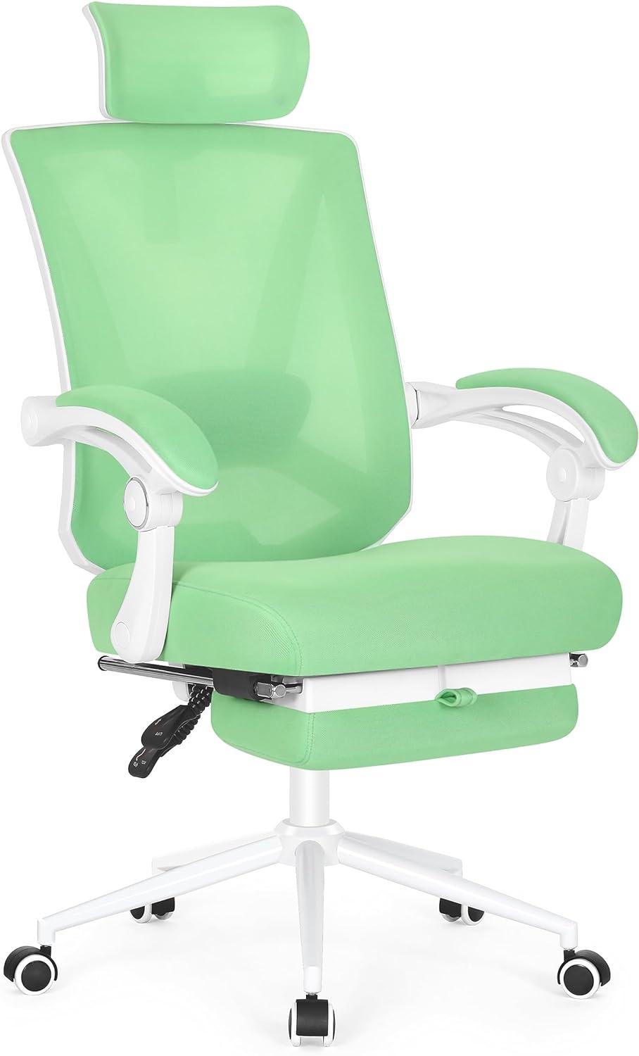 Silla de oficina ergonómica con reposapiés, silla de escritorio ergonómica con