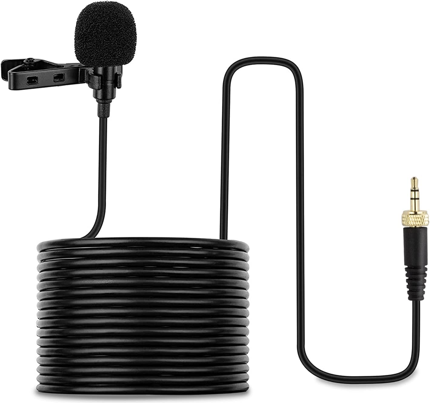 Micrófono Lavalier compatible con transmisor inalámbrico Sennheiser,  micrófono de solapa de condensador omnidireccional de 0.138 in con bloqueo  de