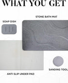 Tapete de baño de piedra tapete de ducha de tierra de diatomeas natural de lujo - VIRTUAL MUEBLES
