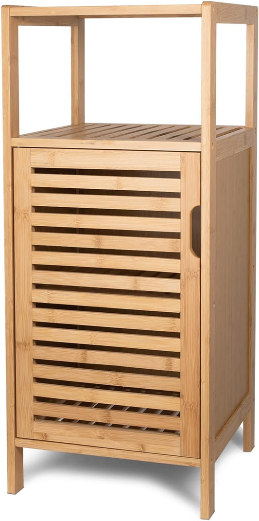 Gabinete de almacenamiento de bambú para baño, armario de piso independiente