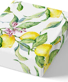 Funda de edredón de limón amarillo para niños y niñas, diseño de ramas de