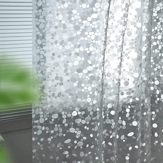 Cortina de ducha fina de EVA, patrón de guijarros de 72 x 72 pulgadas, cortina